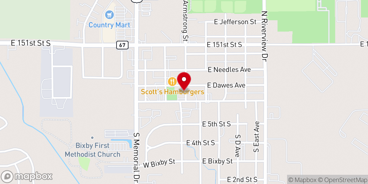 Map showing location of Bridge Church Inc