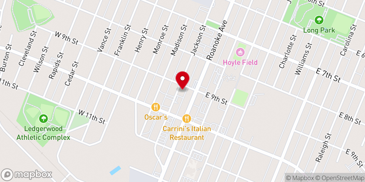 Map showing location of Rosemary United Methodist Church