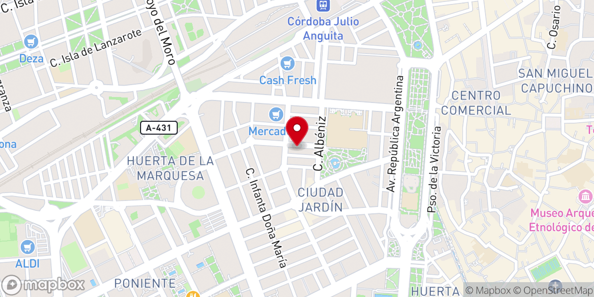 Map showing location of Centro de Ayuda Cristiano Córdoba