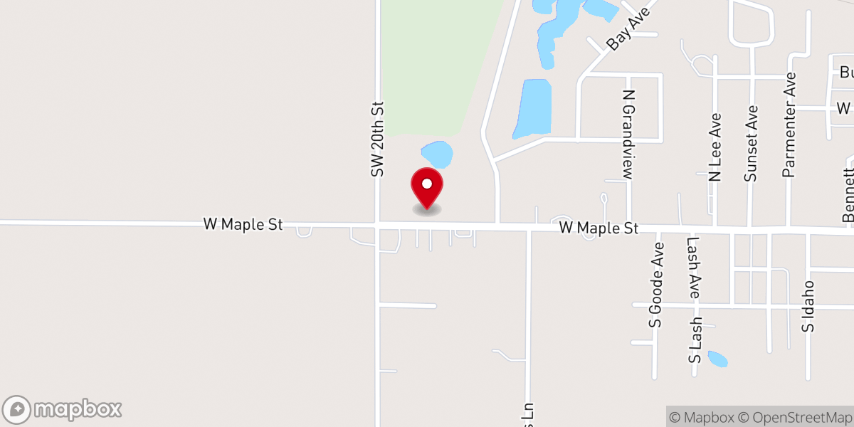 Map showing location of Church of the Nazarene