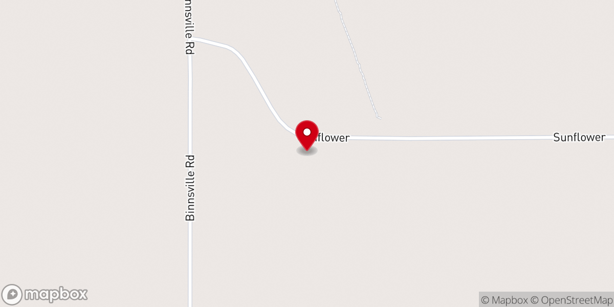 Map showing location of Sunflower Church