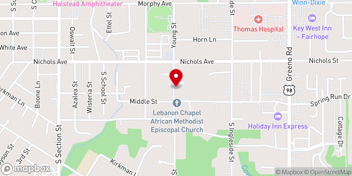 Map showing location of Church of God