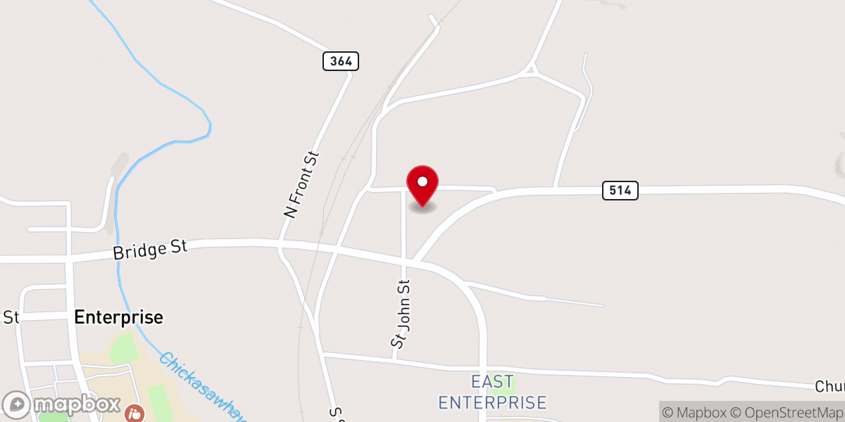 Map showing location of Saint Marys Church