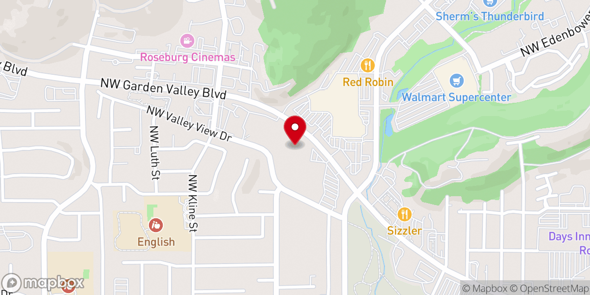 Map showing location of Garden Valley Church of Christ