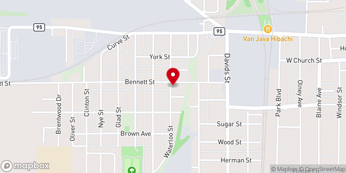 Map showing location of Mayes Community Temple Church