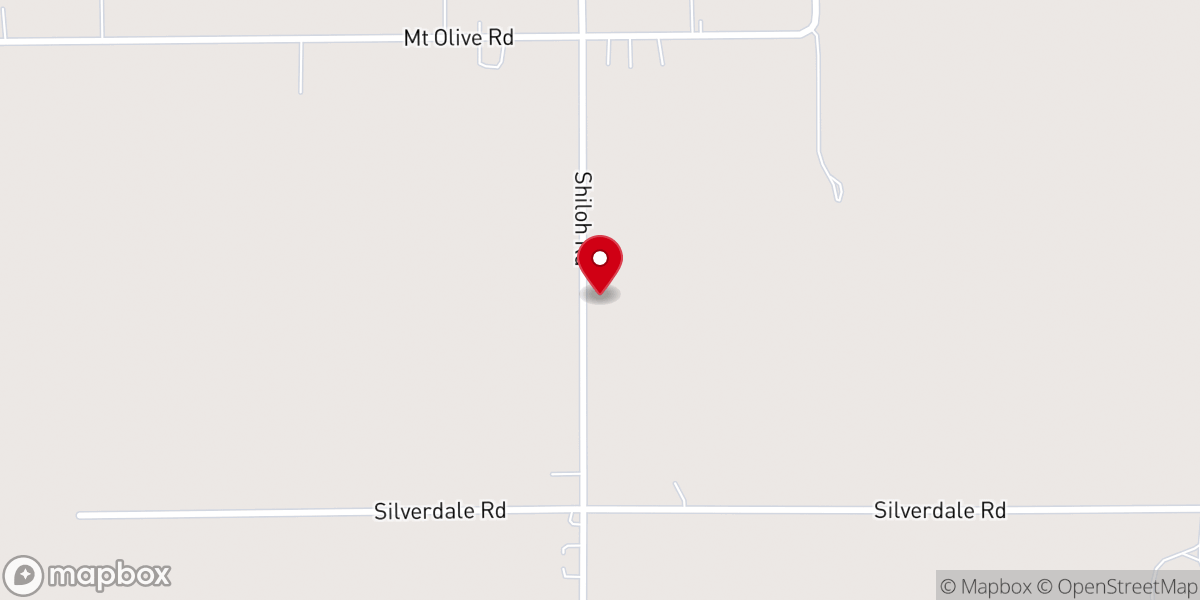 Map showing location of Mount Olive Church