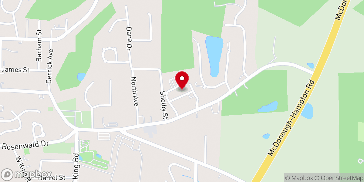 Map showing location of Hampton First Baptist Church