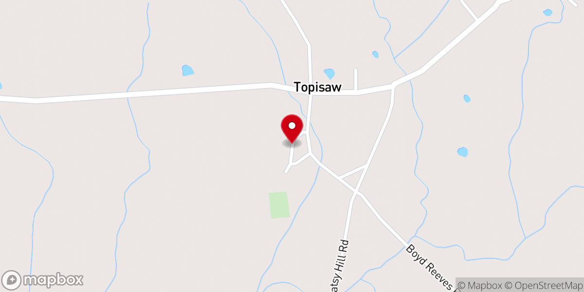 Map showing location of Bogue Chitto Church