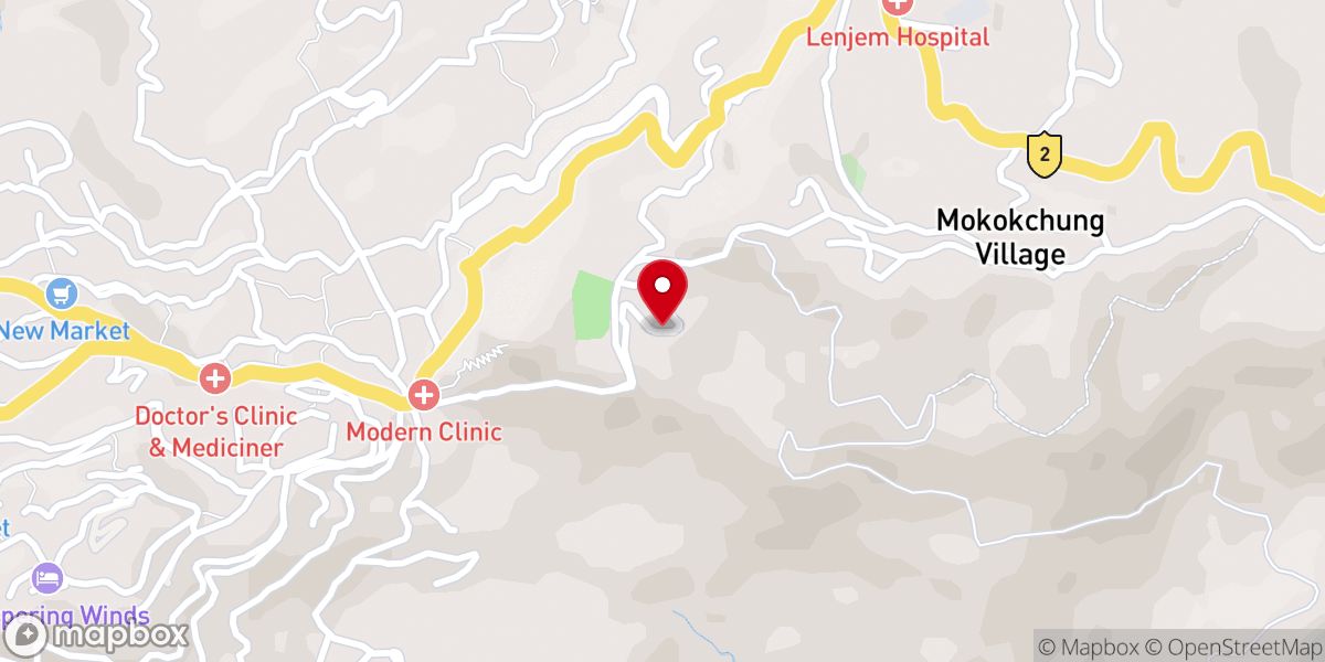 Map showing location of Mokokchung Compound Baptist Church