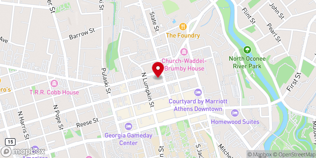 Map showing location of First Presbyterian Church