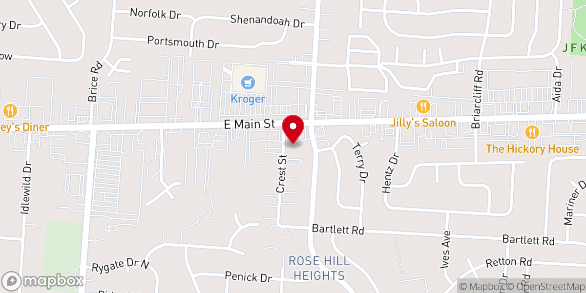 Map showing location of Reynoldsburg Church-Nazarene