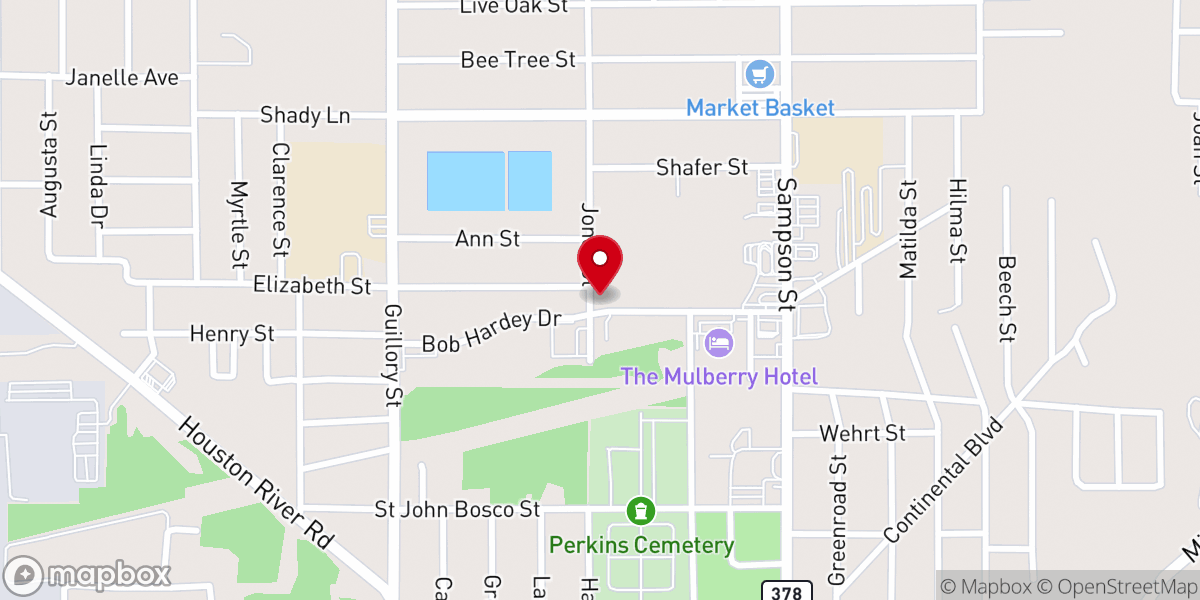 Map showing location of West Lake Pilgrim Nazarene Church
