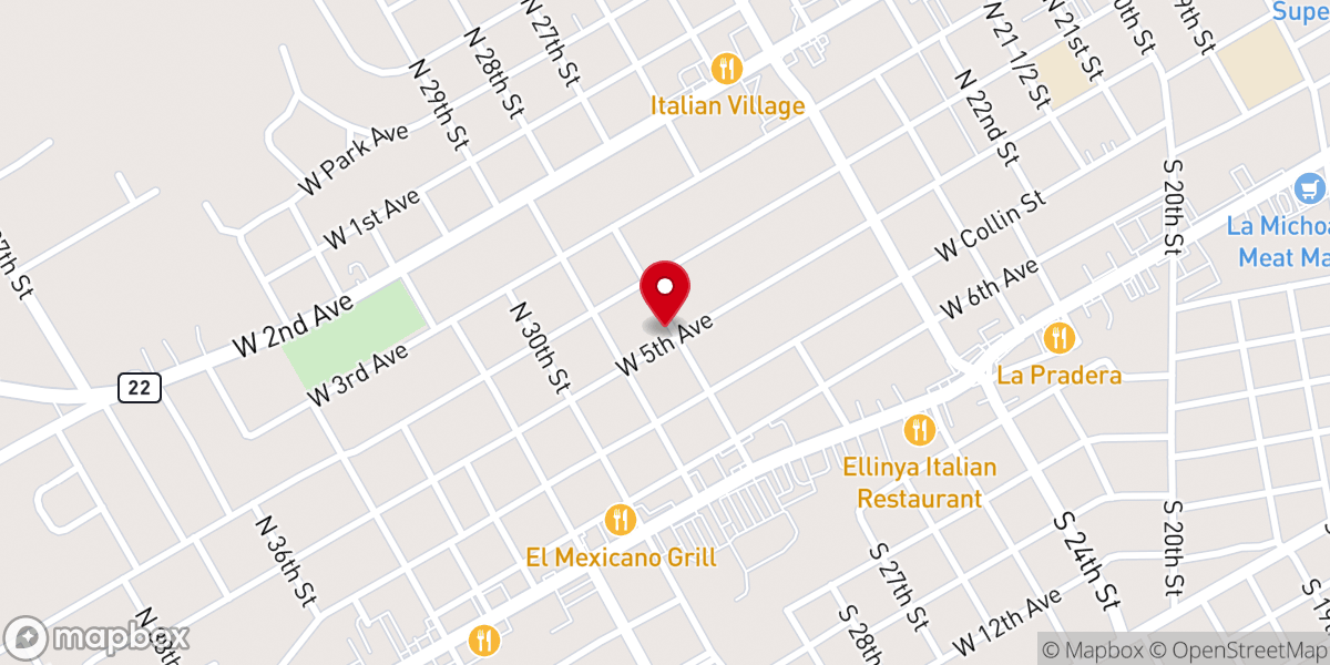 Map showing location of Centro Cristiano Corsicana