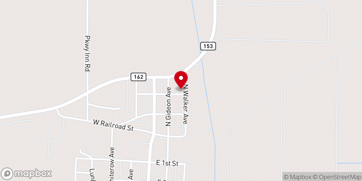 Map showing location of Gideon Church of Christ