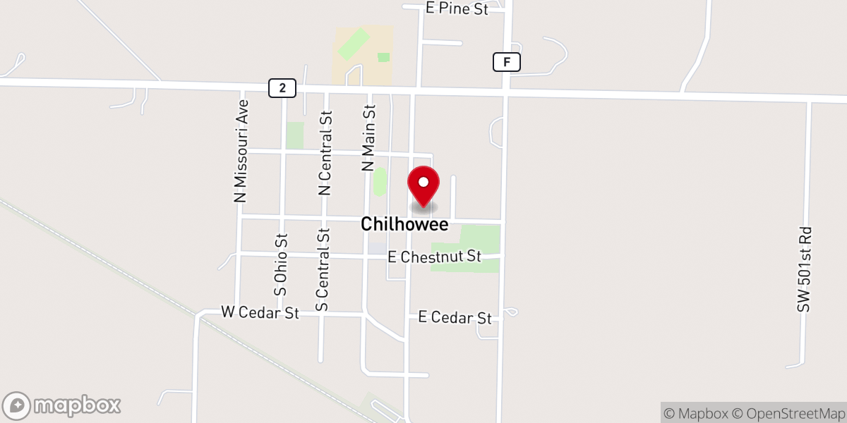 Map showing location of Chilhowee Baptist Church - Food Distribution Center