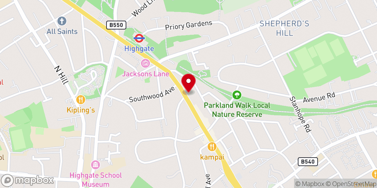 Map showing location of Cholmeley Evangelical Church
