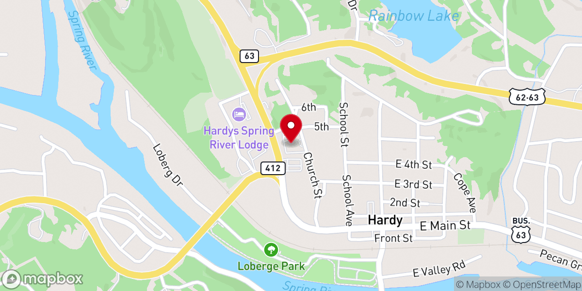 Map showing location of First Baptist Church