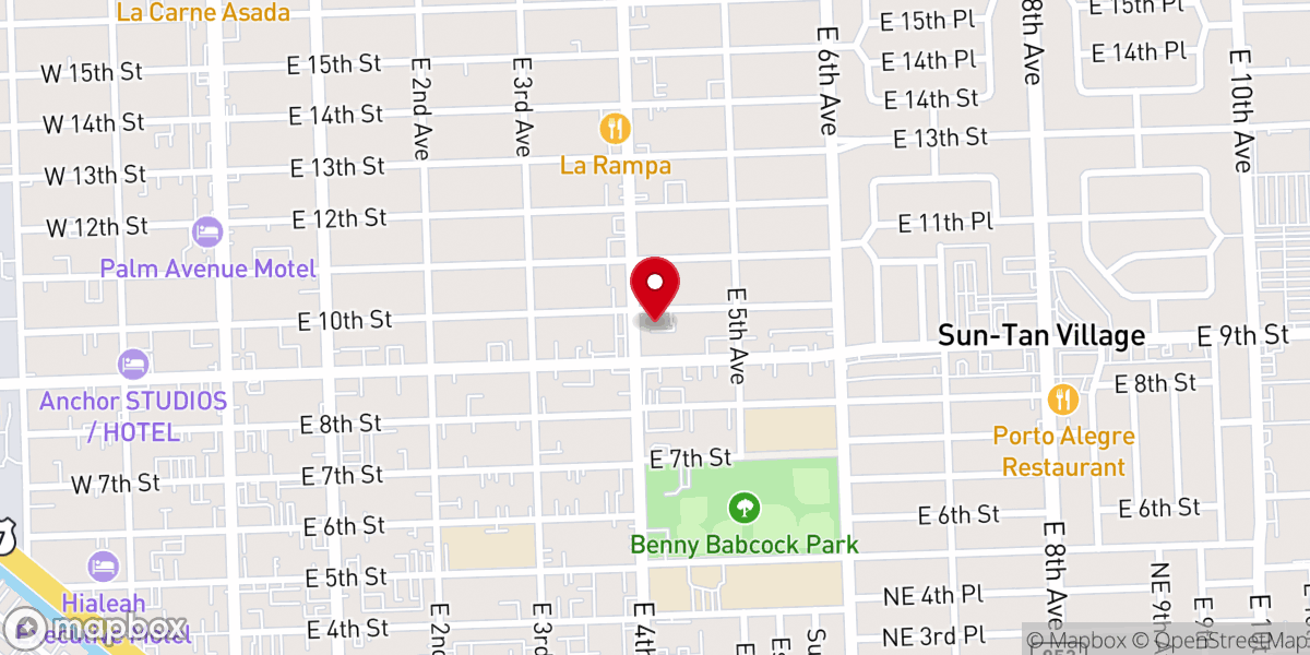 Map showing location of Iglesia Rescate
