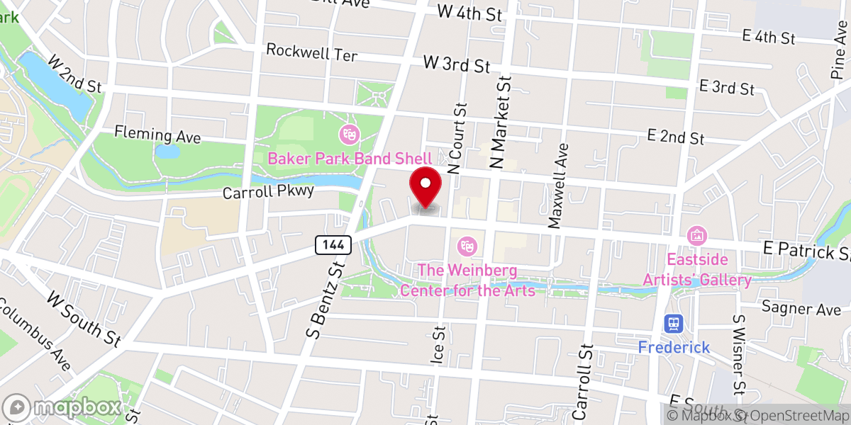 Map showing location of Scout-Parking-All Saints Church-Frederick