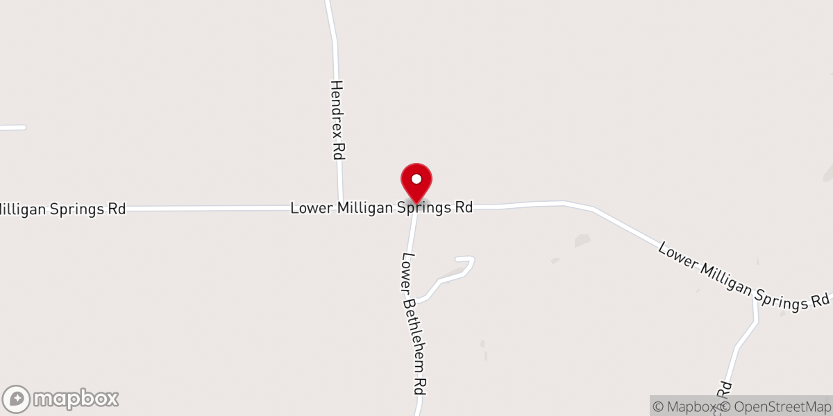 Map showing location of Betheleham Baptist Church