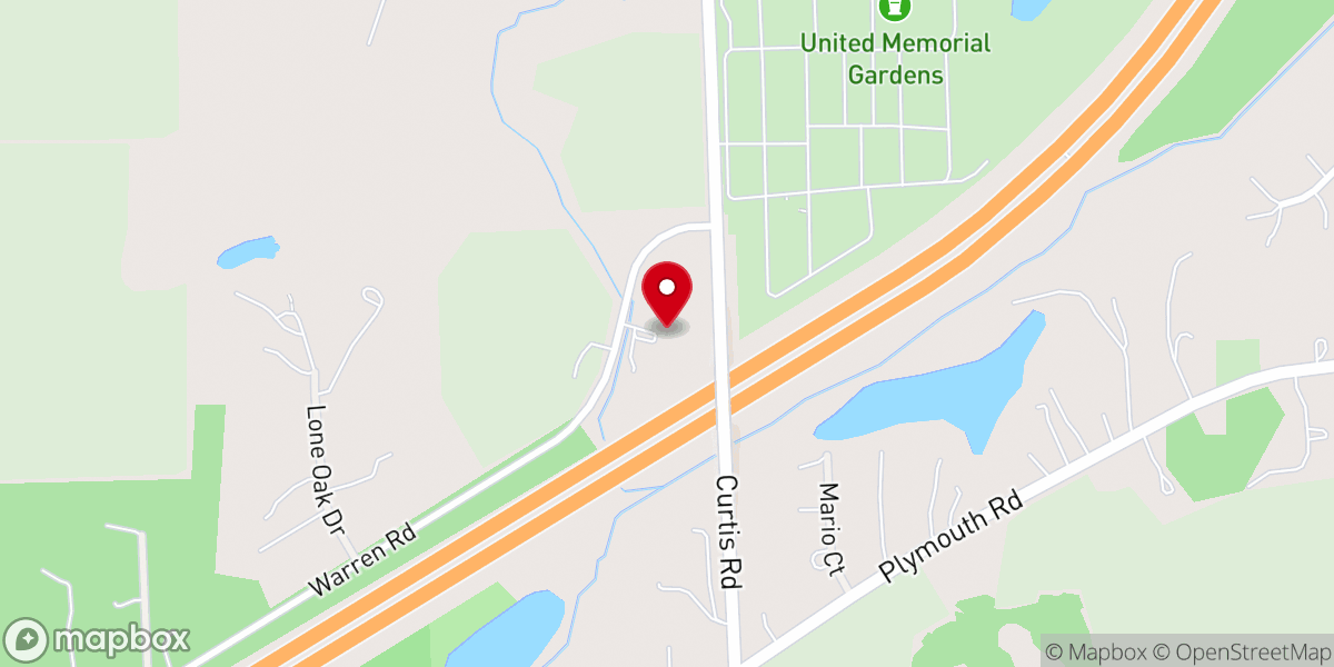 Map showing location of Briarwood Church