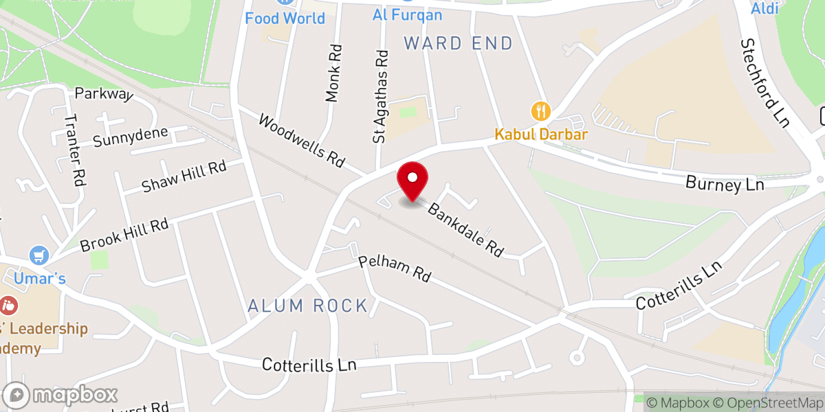 Map showing location of Grenfell Baptist Church