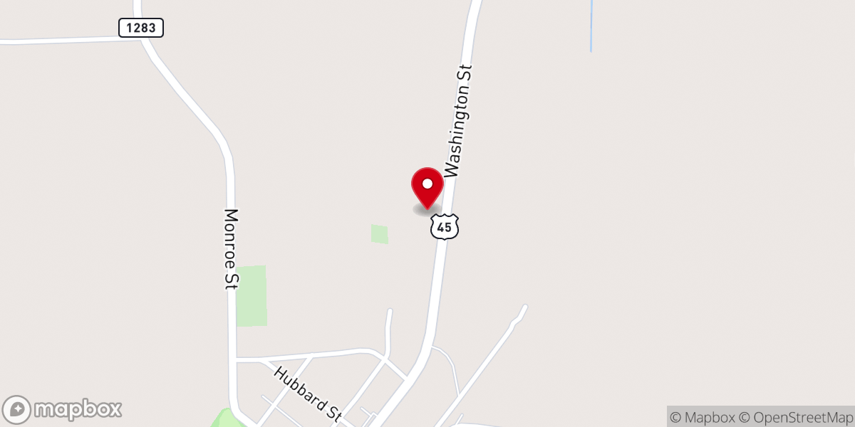 Map showing location of Pentecostal Tabernacle