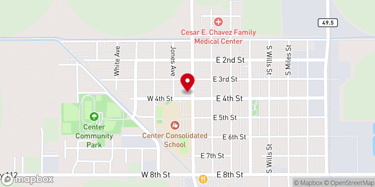 Map showing location of Center United Methodist Church