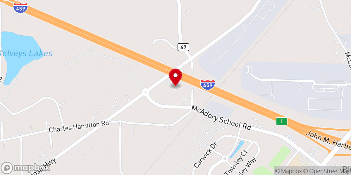 Map showing location of McCalla Bible Church