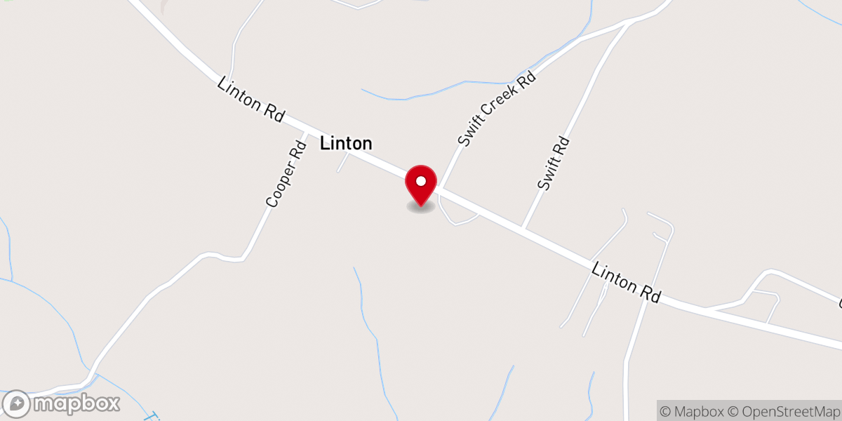 Map showing location of Darien Church