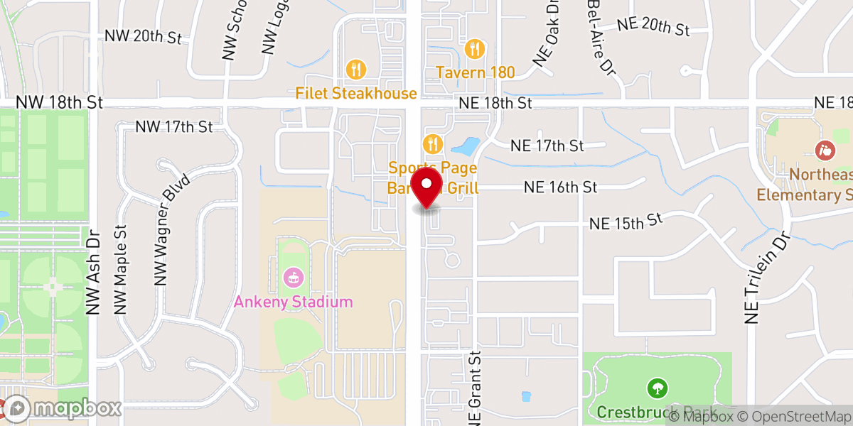 Map showing location of Heartland Assembly of God Church