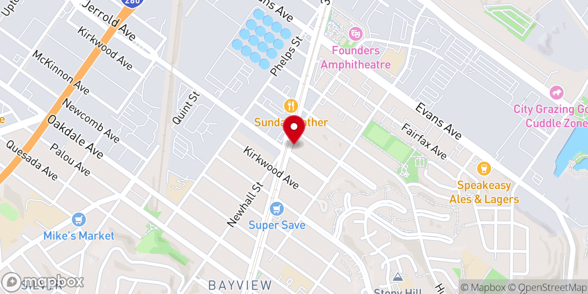 Map showing location of St John Missionary Baptist Church
