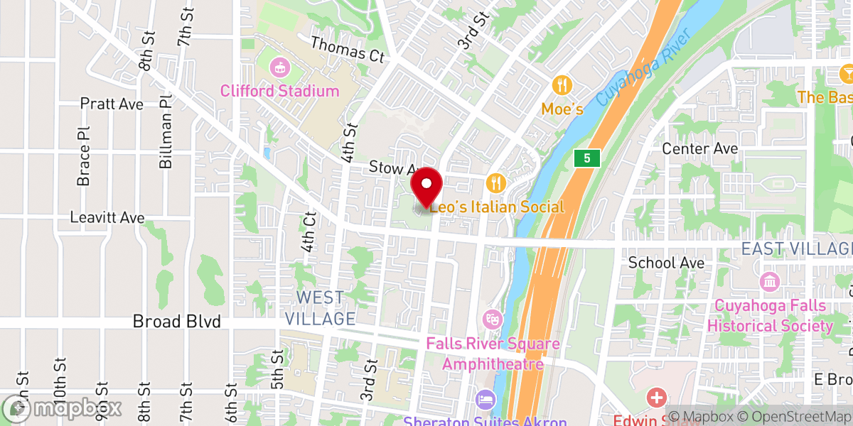Map showing location of St. John's Episcopal Church