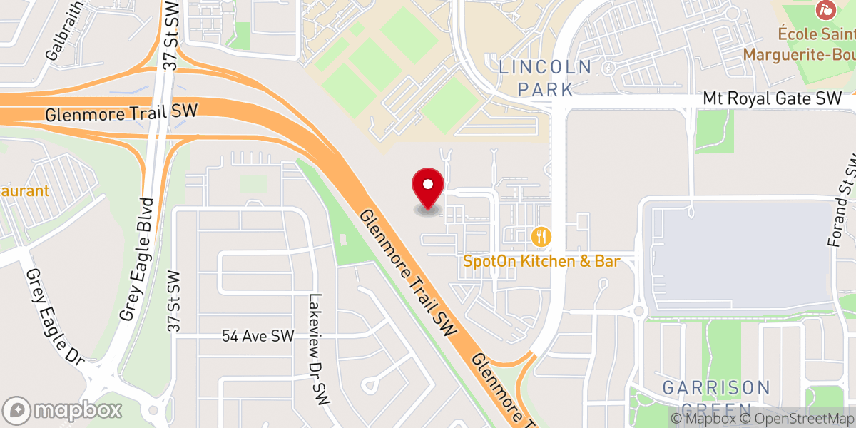Map showing location of Calgary First Church of the Nazarene