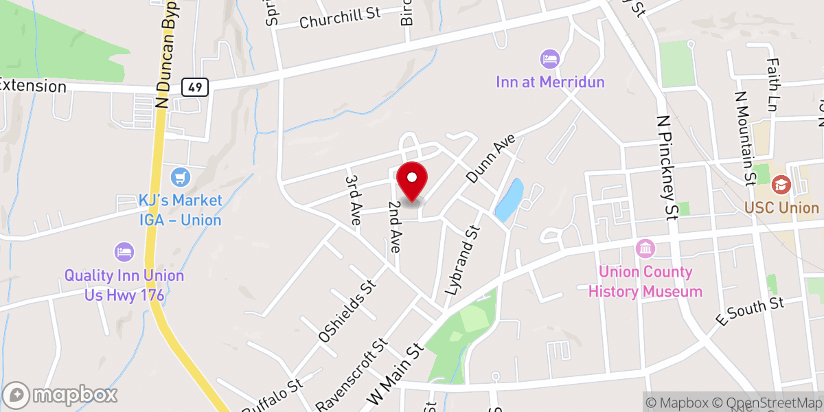 Map showing location of McBeth Baptist Church