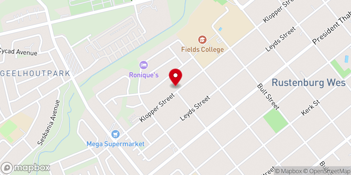 Map showing location of Gereformeerde Kerk Rustenburg Wes