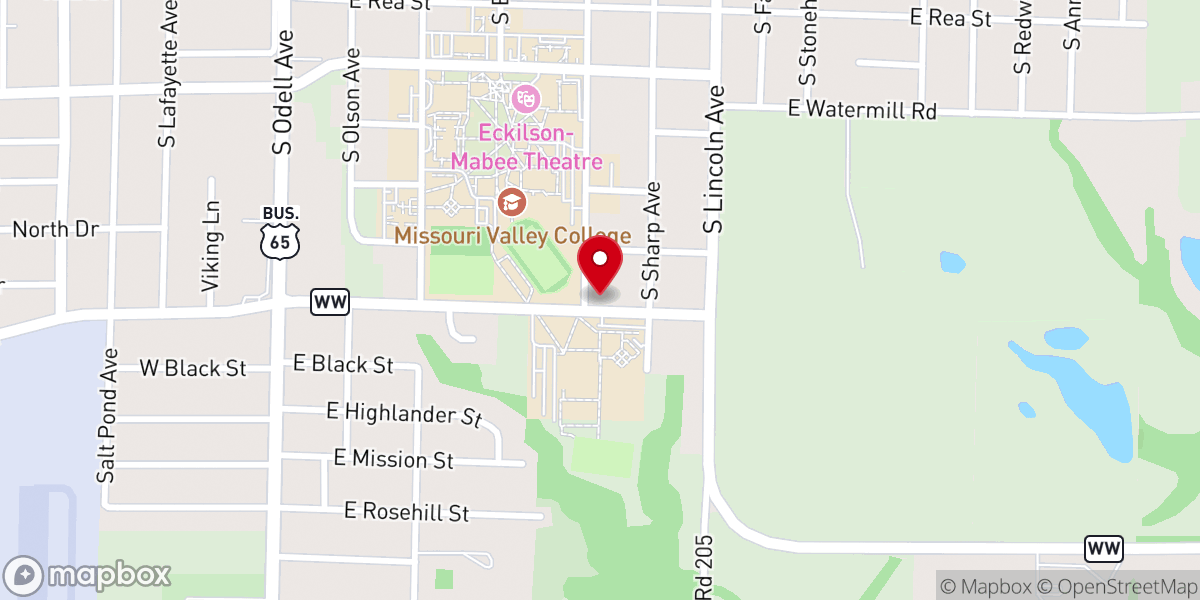 Map showing location of Bethany Baptist Church