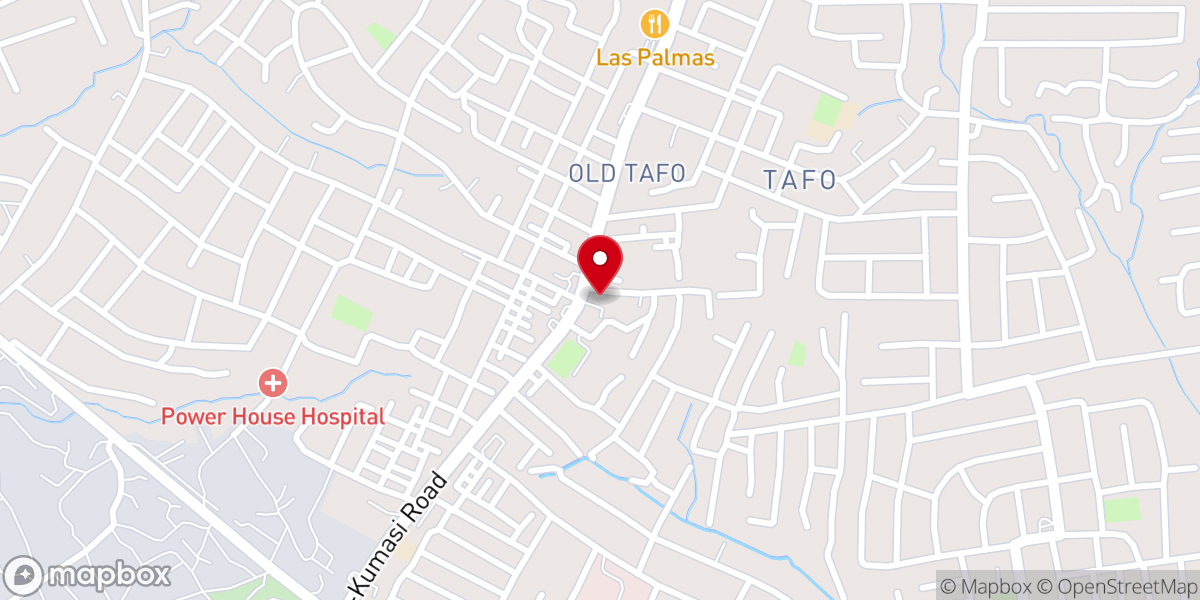 Map showing location of Tafo Methodist Church