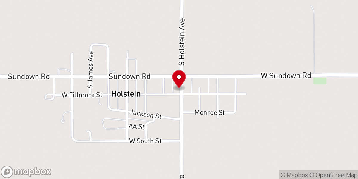 Map showing location of Holstein Grace United Methodist Church