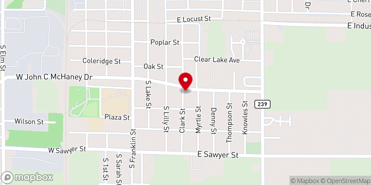 Map showing location of Prince of Peace Church