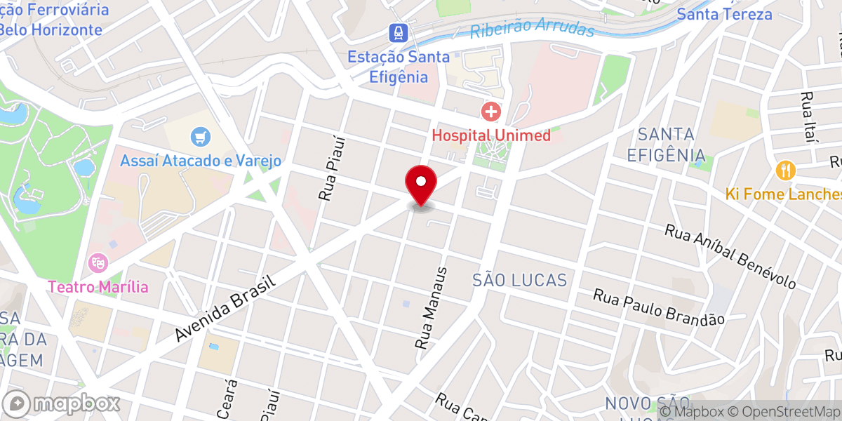 Map showing location of Paróquia Santa Efigênia dos Militares - Belo Horizonte