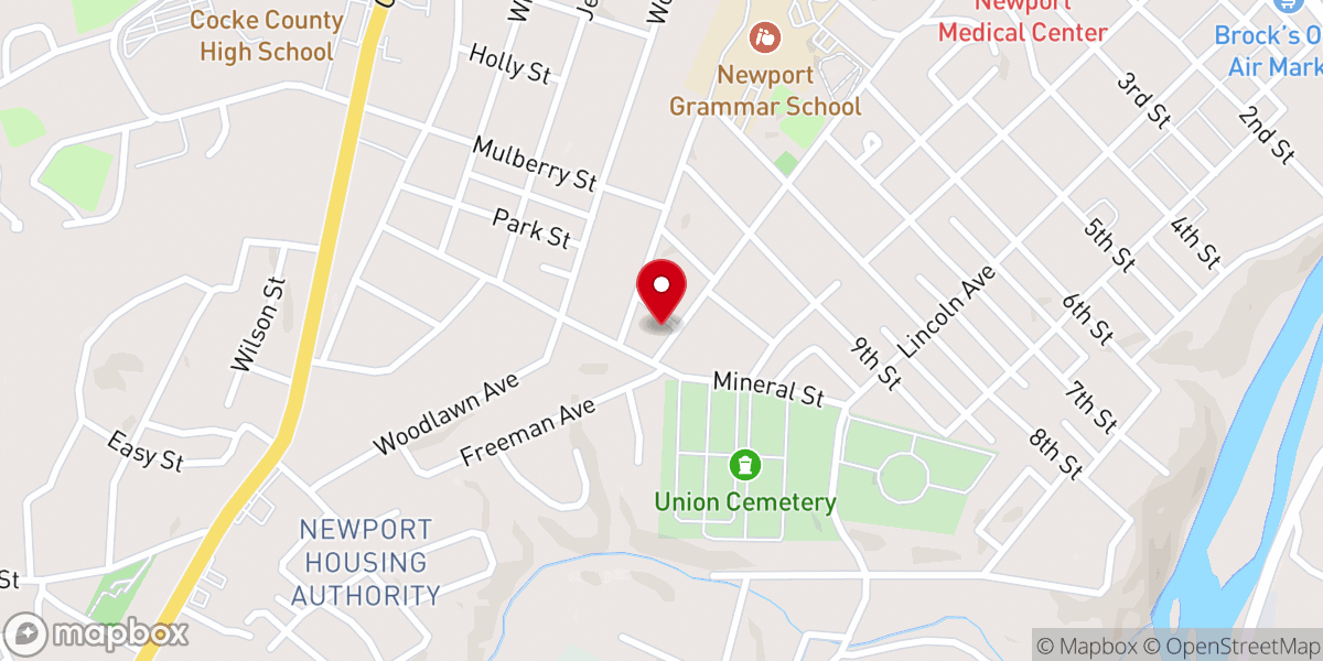 Map showing location of Old Time Gospel Missionary Baptist Church