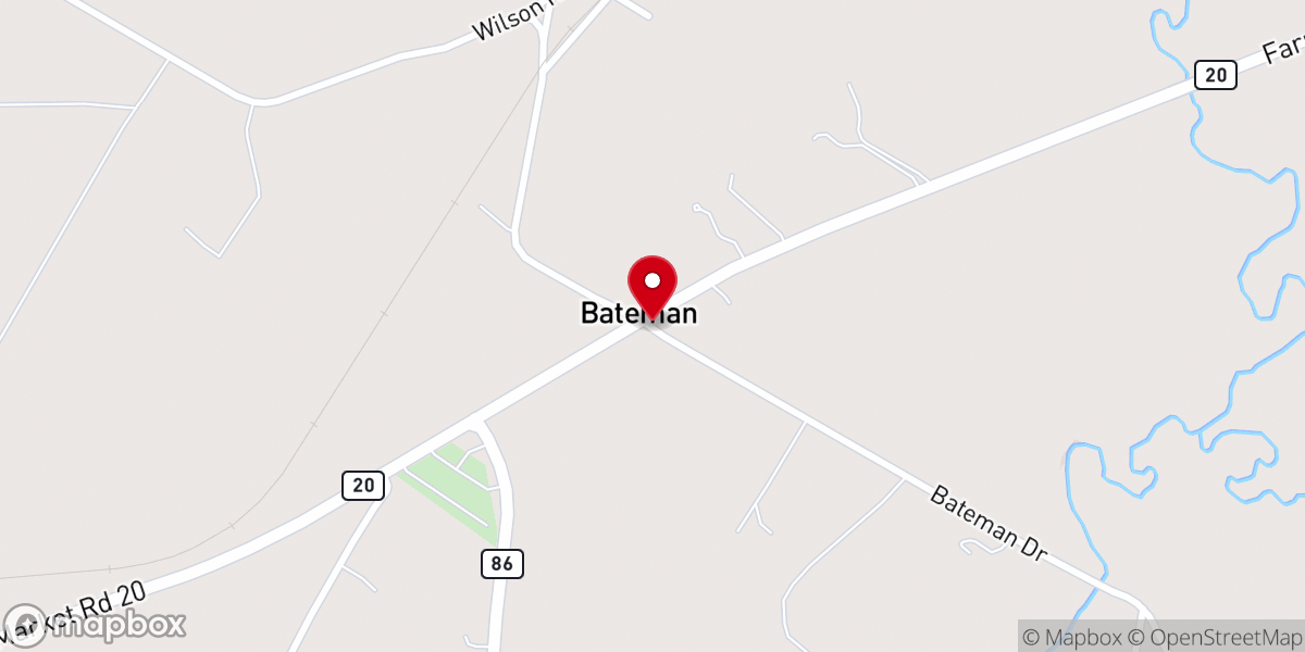 Map showing location of Bateman