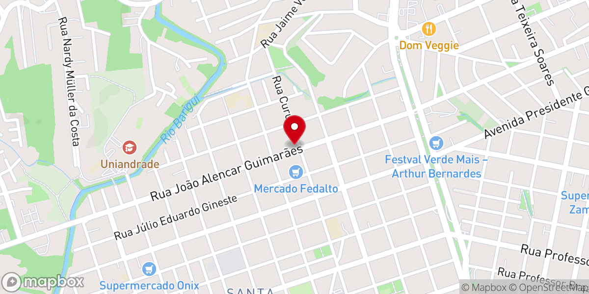 Map showing location of Igreja Batista Memorial de Curitiba
