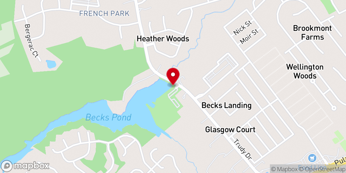 Map showing location of Becks Pond Boat Ramp