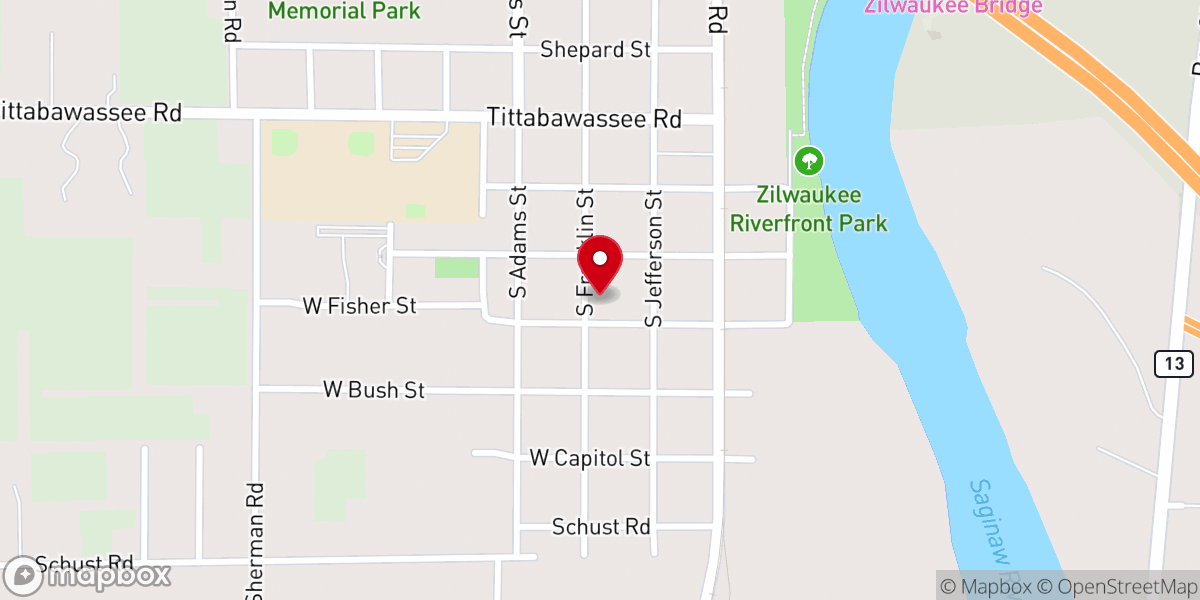 Map showing location of St John Lutheran Church
