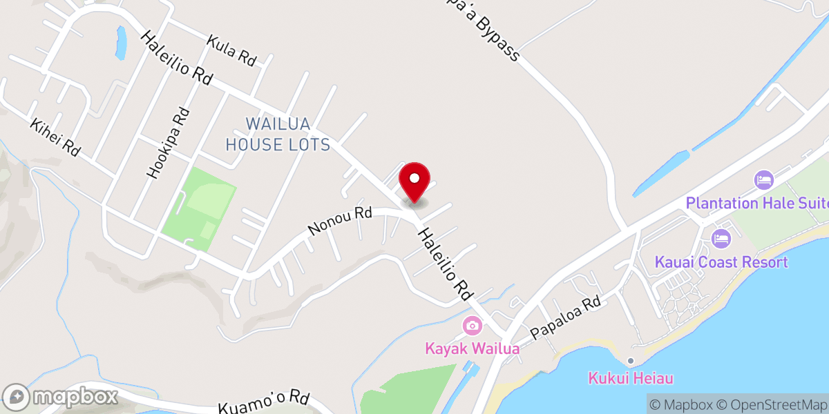 Map showing location of Kauai Aloha Weddings