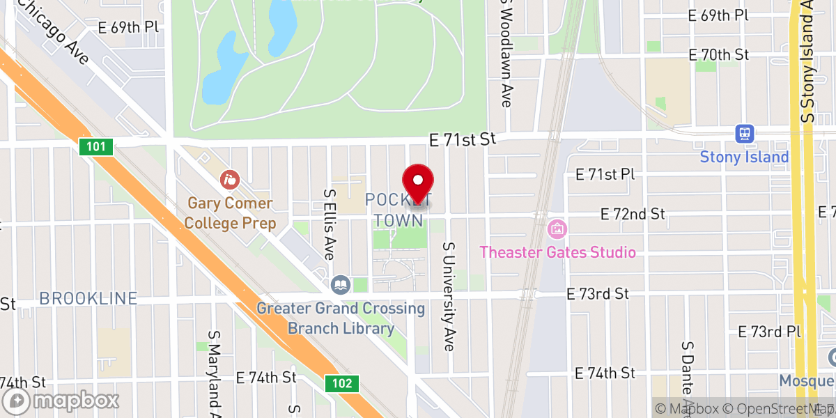 Map showing location of Carey A.M.E. Temple