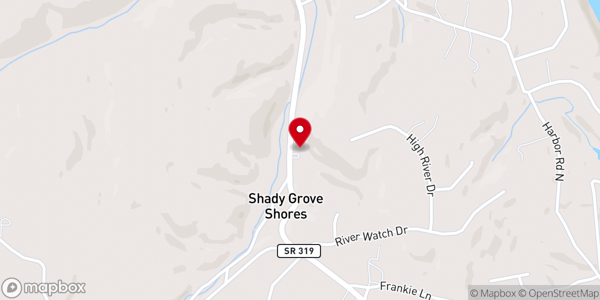 Map showing location of Shady Grove Missionary Baptist Church