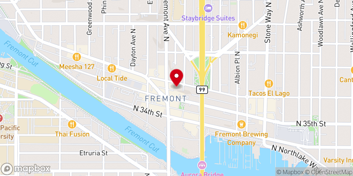 Map showing location of Fremont Baptist Church